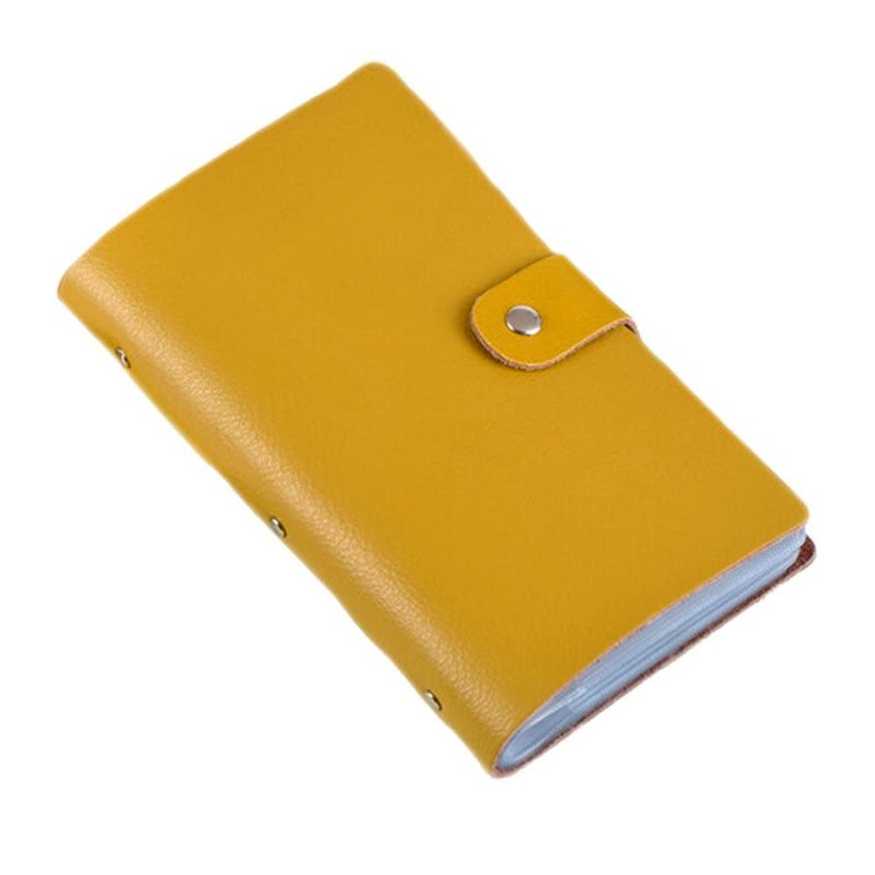 boshiho Leather Credit Card Holder Business Card Case Book Style 90 Count Name ID Card Holder Book (Yellow) - Image 5